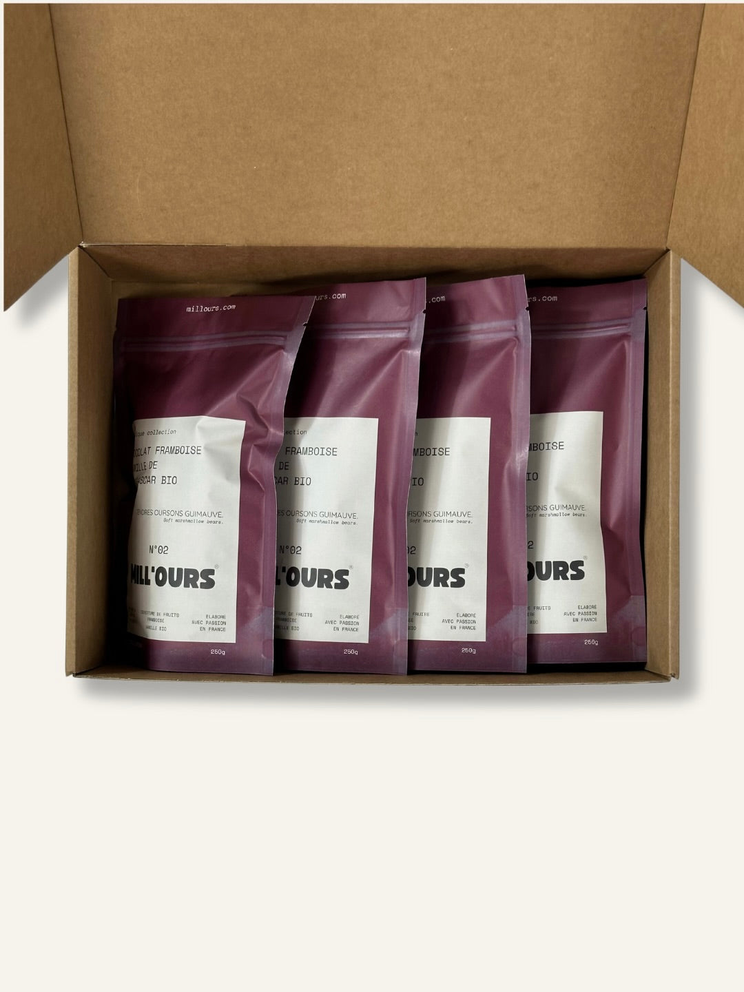 12 Oursons Guimauve Vanille Chocolat Framboise