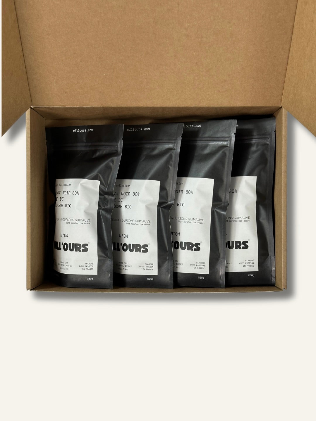 12 Oursons Guimauve Vanille Chocolat Noir 80%